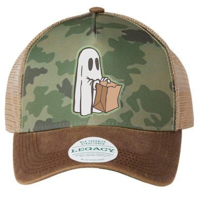 Funny Halloween Ghost with Candy Bag Legacy Tie Dye Trucker Hat