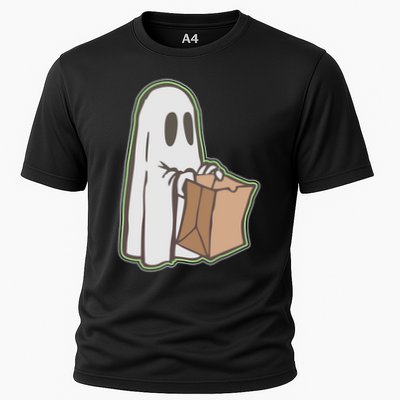 Funny Halloween Ghost with Candy Bag Performance Shirt