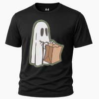 Funny Halloween Ghost with Candy Bag Cooling Performance Crew T-Shirt