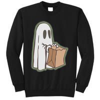 Funny Halloween Ghost with Candy Bag Sweatshirt