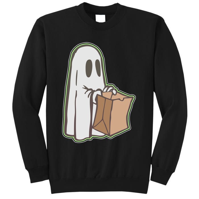 Funny Halloween Ghost with Candy Bag Sweatshirt
