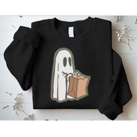 Funny Halloween Ghost with Candy Bag Sweatshirt