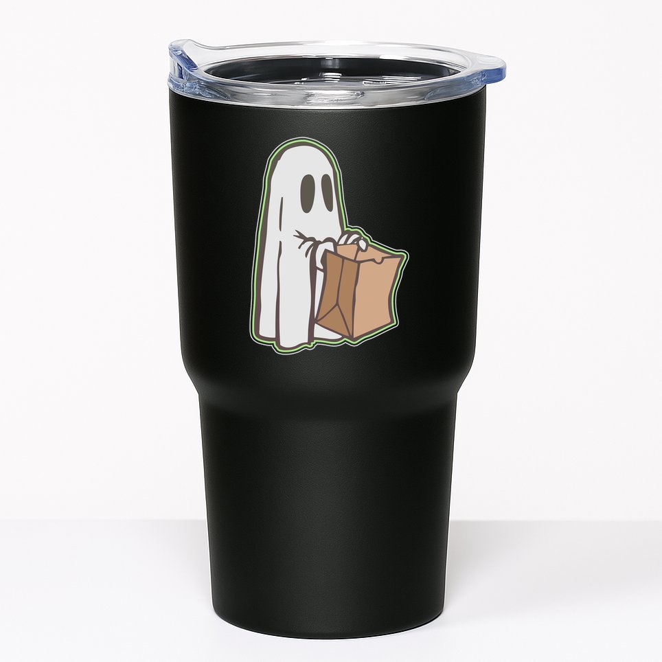 Funny Halloween Ghost with Candy Bag Tumbler