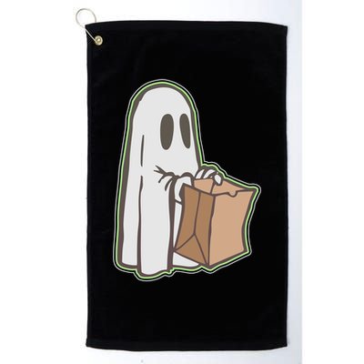 Funny Halloween Ghost with Candy Bag Golf Towel