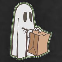 Funny Halloween Ghost with Candy Bag Golf Towel