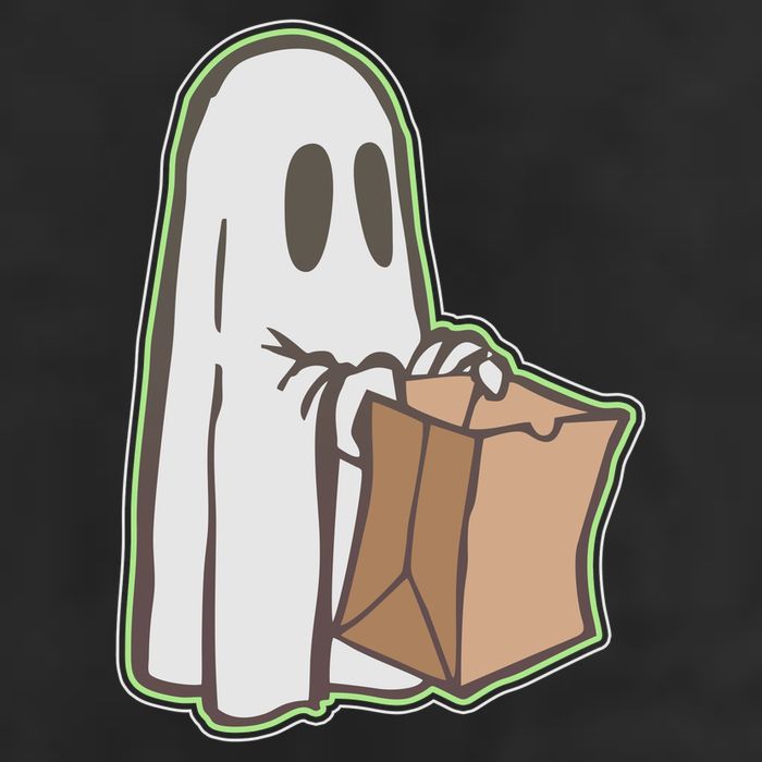 Funny Halloween Ghost with Candy Bag Golf Towel
