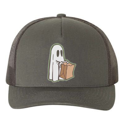 Funny Halloween Ghost with Candy Bag Yupoong Adult 5-Panel Trucker Hat