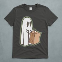 Funny Halloween Ghost with Candy Bag T-Shirt