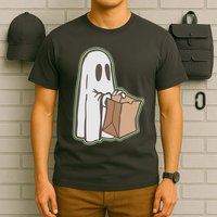 Funny Halloween Ghost with Candy Bag T-Shirt