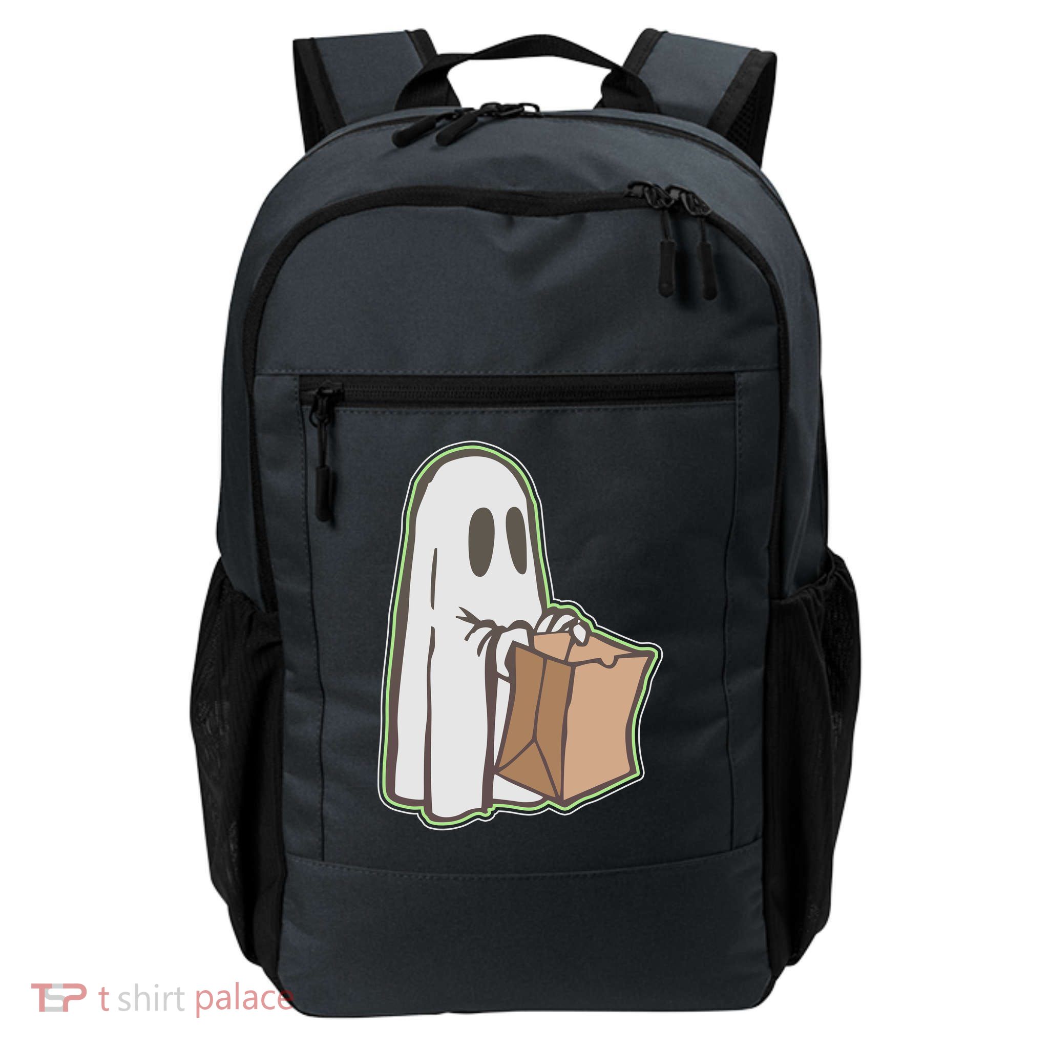 Funny Halloween Ghost with Candy Bag Daily Commute Backpack