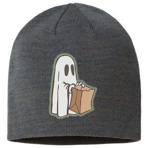 Funny Halloween Ghost with Candy Bag Sustainable Beanie