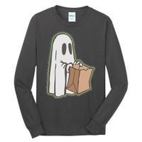 Funny Halloween Ghost with Candy Bag Tall Long Sleeve T-Shirt