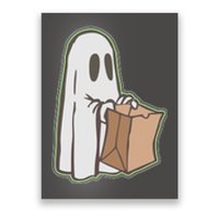 Funny Halloween Ghost with Candy Bag Poster