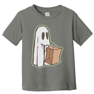 Funny Halloween Ghost with Candy Bag Toddler T-Shirt