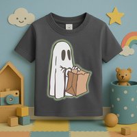 Funny Halloween Ghost with Candy Bag Toddler T-Shirt