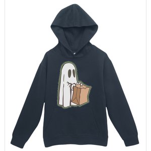 Funny Halloween Ghost with Candy Bag Urban Pullover Hoodie