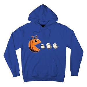 Funny Halloween Gamer Pumpkin Eating Ghosts Game Gift Hoodie