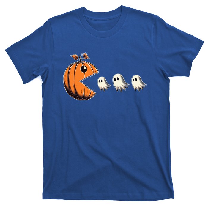 Funny Halloween Gamer Pumpkin Eating Ghosts Game Gift T-Shirt