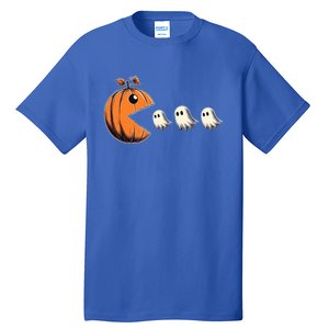 Funny Halloween Gamer Pumpkin Eating Ghosts Game Gift Tall T-Shirt