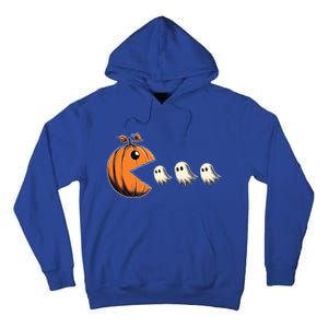 Funny Halloween Gamer Pumpkin Eating Ghosts Game Gift Tall Hoodie