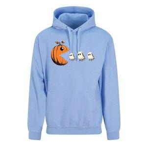 Funny Halloween Gamer Pumpkin Eating Ghosts Game Gift Unisex Surf Hoodie