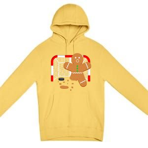 Funny Hockey Goalie Gingerbread Christmas Great Gift Premium Pullover Hoodie