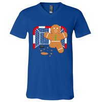 Funny Hockey Goalie Gingerbread Christmas Great Gift V-Neck T-Shirt