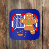 Funny Hockey Goalie Gingerbread Christmas Great Gift Coaster