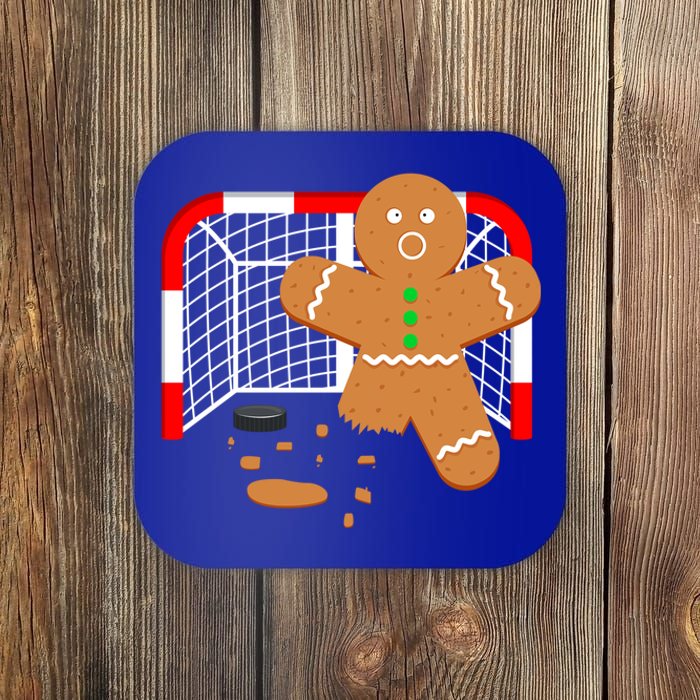 Funny Hockey Goalie Gingerbread Christmas Great Gift Coaster