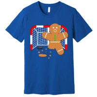 Funny Hockey Goalie Gingerbread Christmas Great Gift Premium T-Shirt