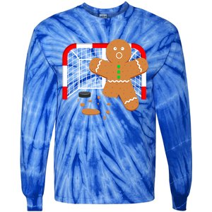 Funny Hockey Goalie Gingerbread Christmas Great Gift Tie-Dye Long Sleeve Shirt