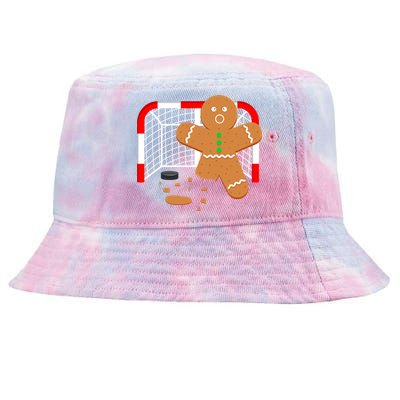 Funny Hockey Goalie Gingerbread Christmas Great Gift Tie-Dyed Bucket Hat