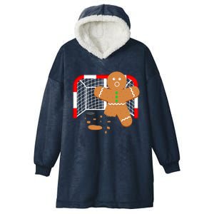 Funny Hockey Goalie Gingerbread Christmas Great Gift Hooded Wearable Blanket