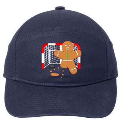 Funny Hockey Goalie Gingerbread Christmas Great Gift 7-Panel Snapback Hat