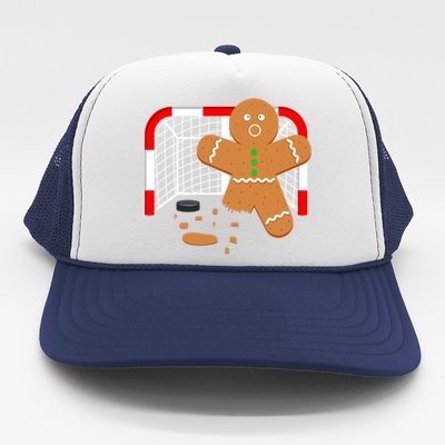 Funny Hockey Goalie Gingerbread Christmas Great Gift Trucker Hat