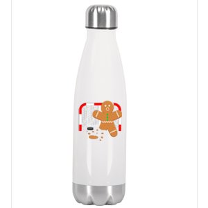 Funny Hockey Goalie Gingerbread Christmas Great Gift Stainless Steel Insulated Water Bottle