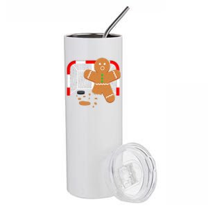 Funny Hockey Goalie Gingerbread Christmas Great Gift Stainless Steel Tumbler