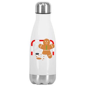 Funny Hockey Goalie Gingerbread Christmas Great Gift Stainless Steel Insulated Water Bottle