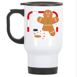 Funny Hockey Goalie Gingerbread Christmas Great Gift Stainless Steel Travel Mug