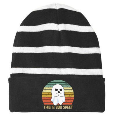 Funny Halloween Ghost Costume Prank Party Decor Striped Beanie with Solid Band