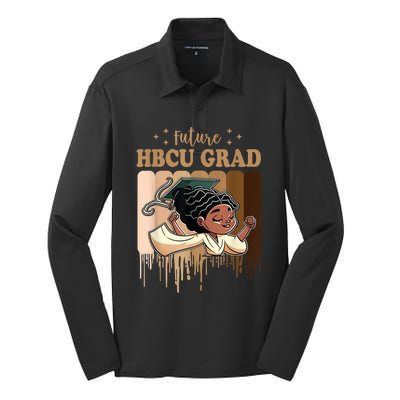 Future HBCU Grad History Black College Silk Touch Performance Long Sleeve Polo