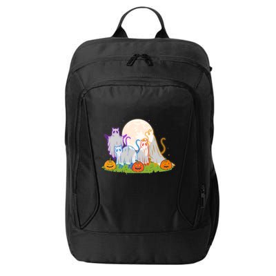 Funny Halloween Ghost Cats City Backpack