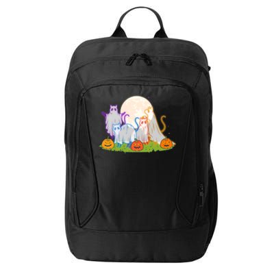 Funny Halloween Ghost Cats City Backpack