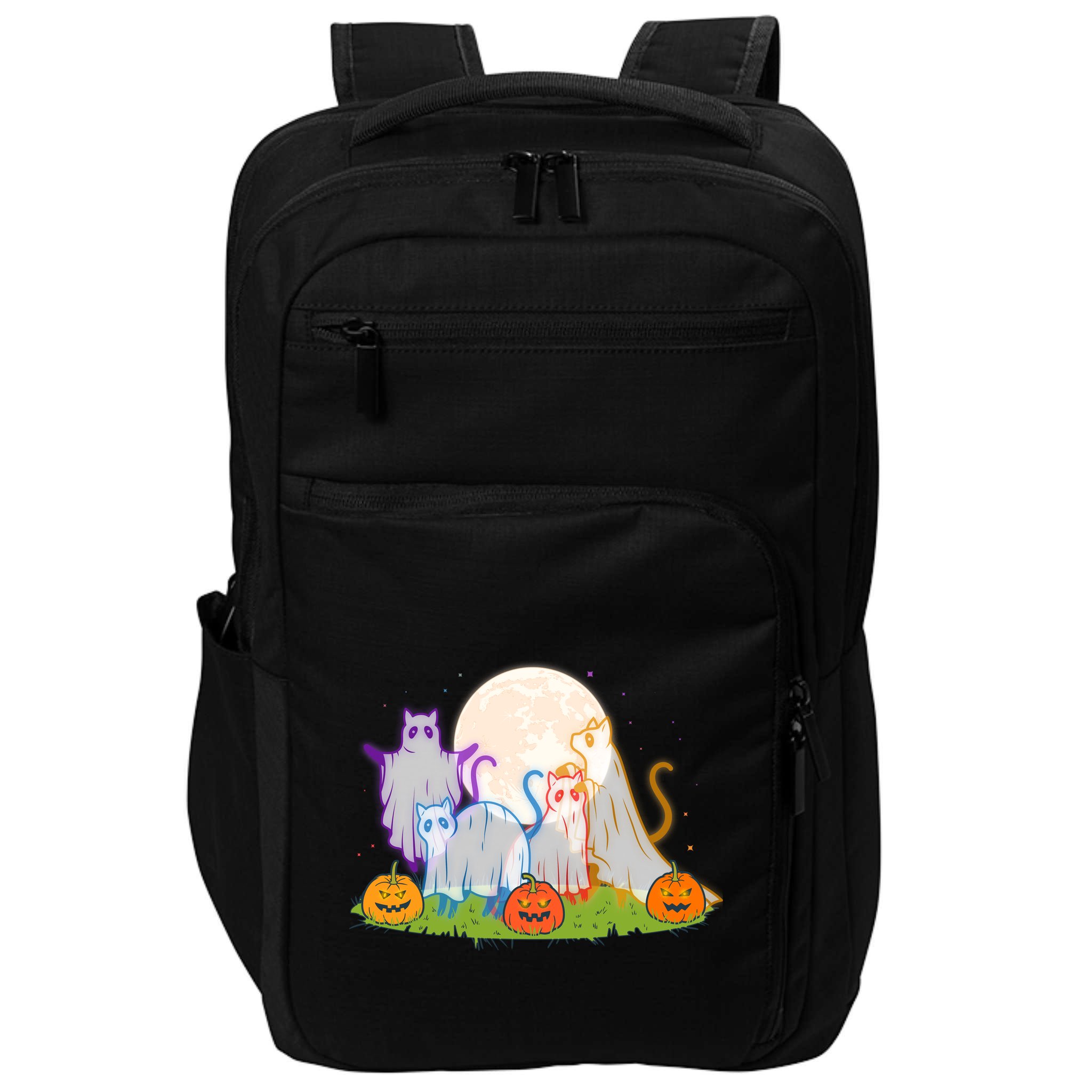 Funny Halloween Ghost Cats Impact Tech Backpack