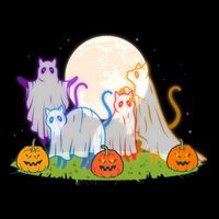 Funny Halloween Ghost Cats Backpack