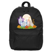 Funny Halloween Ghost Cats 16 in Basic Backpack