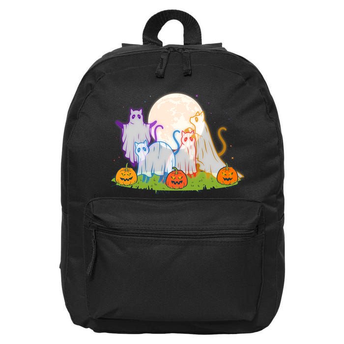 Funny Halloween Ghost Cats 16 in Basic Backpack