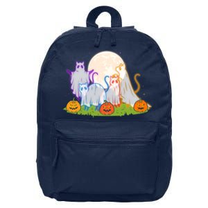 Funny Halloween Ghost Cats 16 in Basic Backpack