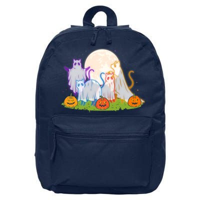 Funny Halloween Ghost Cats 16 in Basic Backpack