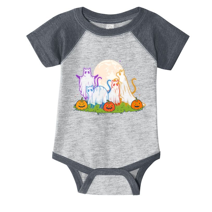 Funny Halloween Ghost Cats Infant Baby Jersey Bodysuit